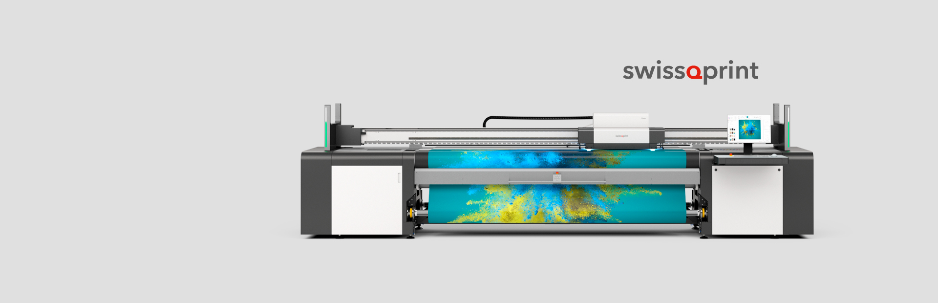 SwissQprint Karibu 2 printer roll to roll UV elvețian la 3,2 m de mare productivitate, eficiență, fiabilitate