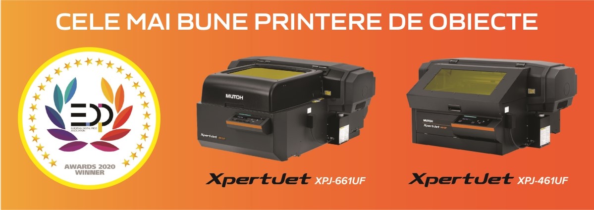 Printerele de obiecte MUTOH XpertJet 461UF și XpertJet 661UF au obținut premiul EDP - cele mai bune echipamente din această categorie în 2020.